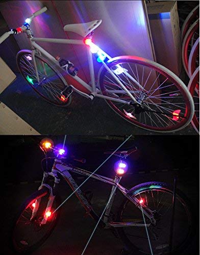 4 Piezas LED Clip-On Silicon Band Luces de Bicicleta Lámpara Luz LED para Bicicleta Super Brillante Luz Bici Frontal y Trasera ，Satisfacción al 100% y ¡Libre de Riesgos!