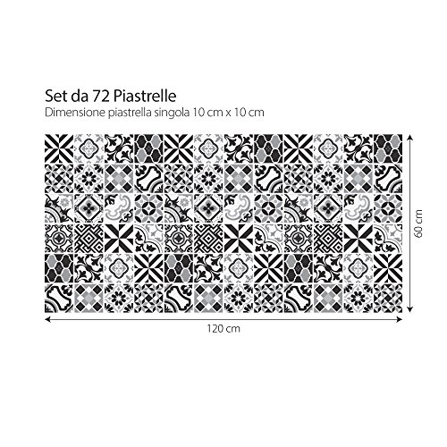 72 (Piezas) Adhesivo para Azulejos 10x10 cm - PS00091 - Cordoba - Adhesivo Decorativo para Azulejos para baño y Cocina - Stickers Azulejos - Collage de Azulejos