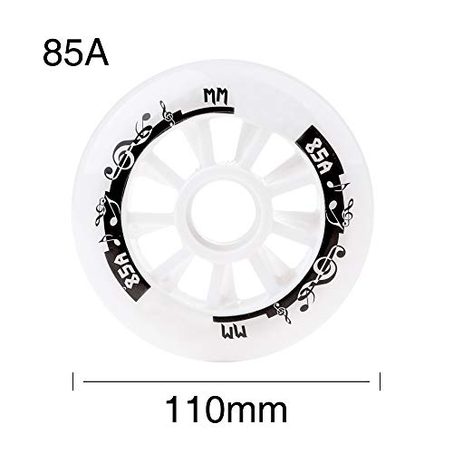 8 Piezas Ruedas de Patinaje de Velocidad 90mm 100mm 110mm Ruedas de Repuesto para Scooter Ruedas de PU 85A para Patines en Línea y Tabla de Ruedas,Azul,110mm