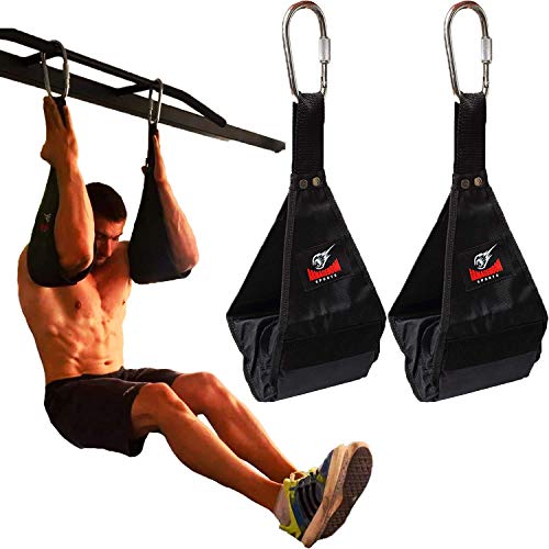 Ab Straps Slings Eslingas Correas - Par de Resistente Para Colgar Elevador de Piernas Pull Up Fitness con Gran Mosquetón para Entrenamiento Abdominal por Armageddon Sports