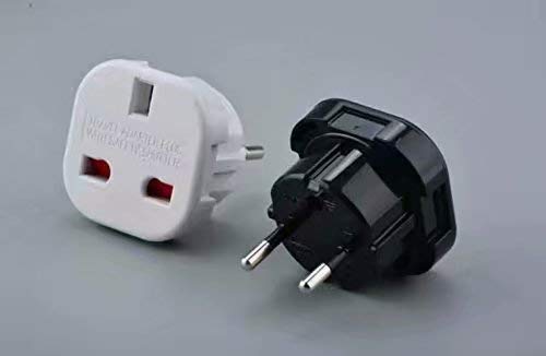 ADAPTADOR CORRIENTE ENCHUFE UK INGLES REINO UNIDO A EUROPEO REDONDO UE UNIVERSAL