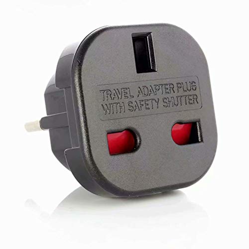 ADAPTADOR CORRIENTE ENCHUFE UK INGLES REINO UNIDO A EUROPEO REDONDO UE UNIVERSAL