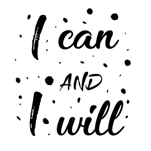 Adhesivo de pared con texto en inglés"I can I will motivational Home Gym Wall Art Decoración para el hogar, póster inspirador, póster de entrenamiento, decoración positiva del hogar, plantillas