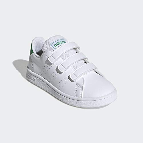 adidas Advantage C, Zapatillas de Tenis Unisex niños, Multicolor Ftwbla Verde Gridos 000, 28 EU