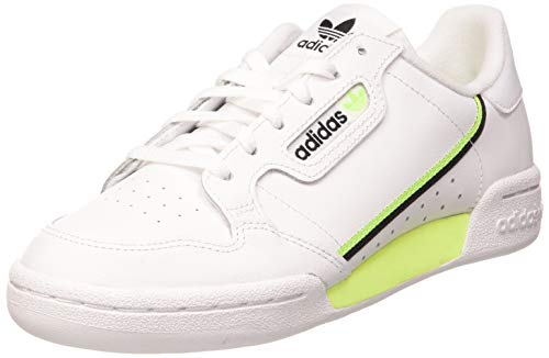 adidas Continental 80 J, Zapatillas de Gimnasio Unisex Niños, FTWR White/Signal Green/Core Black, 38 EU