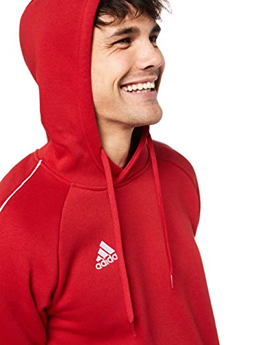 Adidas CORE18 Hoody Sudadera con Capucha, Hombre, Rojo (Rojo/Blanco), S