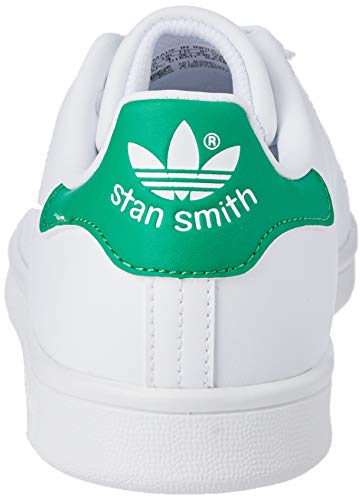 adidas Stan Smith J Zapatillas Unisex Niños, Blanco (Footwear White/Footwear White/Green 0), 38 EU