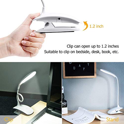 Adoric LED- Lámpara Escritorio con Panel Táctil Lámpara de Lectura Lámpara de Mesa 3 Niveles de Brillo USB Placentera para Los Ojos