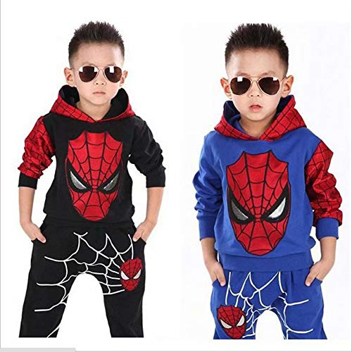 AEIL Boys Casual Chándal Sudaderas con Capucha Niños Traje de 2 Piezas Spiderman Cosplay Set Traje de Manga Larga Traje Deportivo Ropa Mono