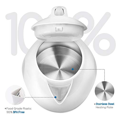 Aigostar Sea – Hervidor de Agua Eléctrico, 1,7 litros, potencia de 2200 watios, Polímero Libre de BPA, apagado automático y sistema de protección contra la ebullición en seco. Diseño exclusivo.