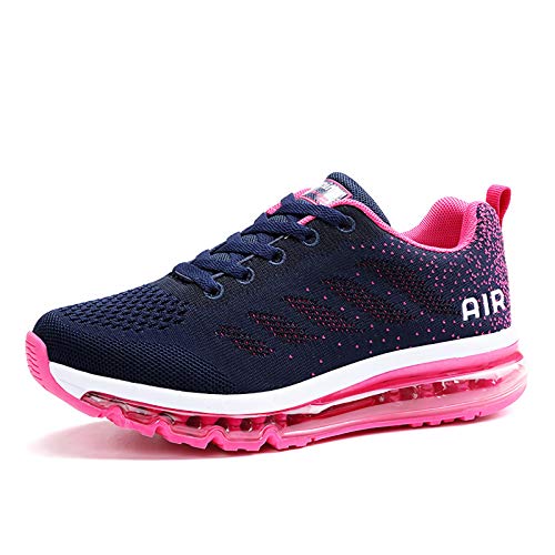 Air Zapatillas de Running para Hombre Mujer Zapatos para Correr y Asfalto Aire Libre y Deportes Calzado Unisexo Blue Plum 35