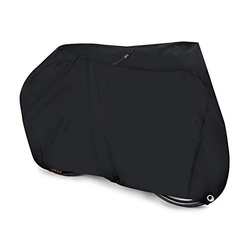 Aival - Funda de bicicleta de montaña y de carretera, de nailon impermeable, 190 T, antipolvo, antilluvia, antiultravioleta, con orificios para atarla , Negro