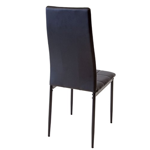 Albatros Silla de Comedor Rimini, Set de 6, Negro, SGS Probado