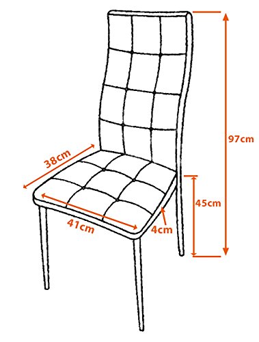 Albatros Silla de Comedor Rimini, Set de 6, Negro, SGS Probado