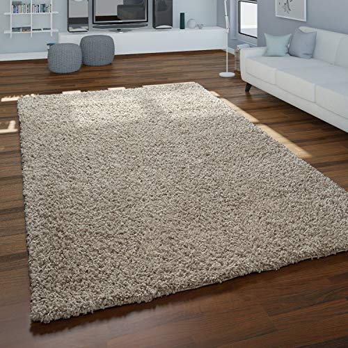 Alfombra Pelo Largo Shaggy Salón Marrón Suave Mullida Delicada Robusta, tamaño:160x220 cm