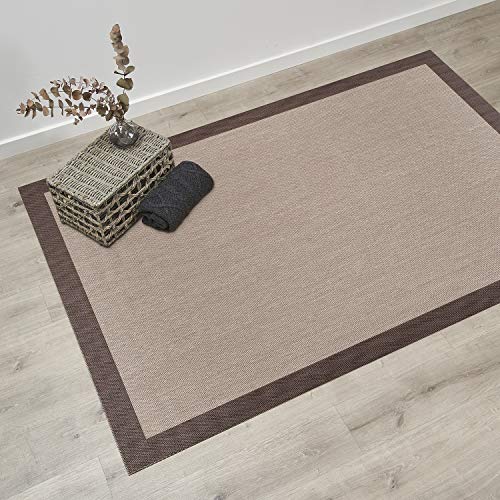 Alfombra vinílica Deblon – Alfombra de PVC Antideslizante y Resistente, Ideal para salón, Cocina, baño… ¡Disponible en Medidas Grandes y más Colores! (120cm x 180cm, Marrón Oscuro)