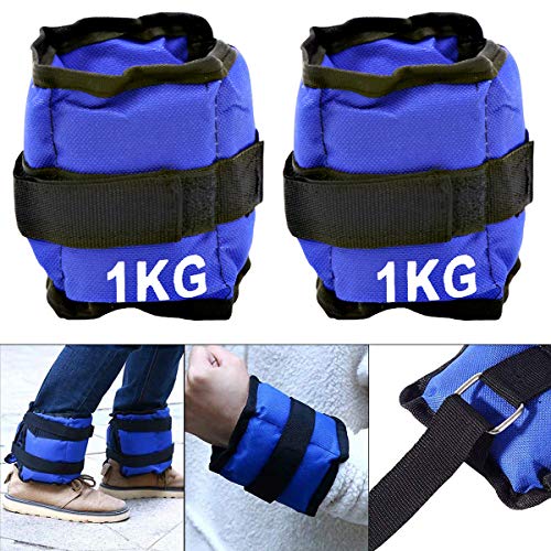 ALLPER Pack de 2 Pesas de 1 Kilo, 0,5 kg por Pesa. para Tobillos y/o muñecas, TAMAÑO: 28 x 10 cm. para Correr, Gimnasio, Footing. Correas Ajustables, Transpirable. Máxima Comodidad.