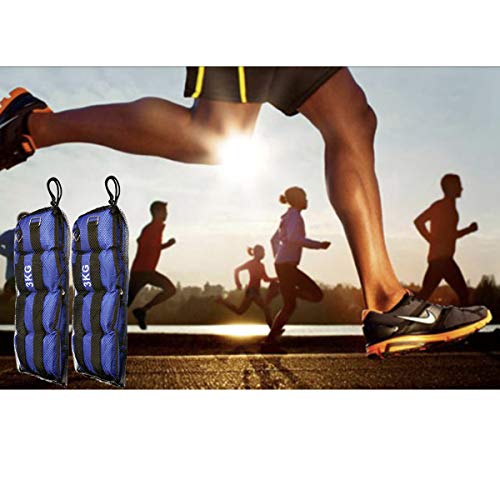 ALLPERCOM Pack de 2 Pesas de 1,5 KGs (0,75 kgs Cada UNA). para Tobillos y/o muñecas, TAMAÑO: 30 x 10 cm. para Correr, Gimnasio, Footing. Correas Ajustables, Transpirable. Máxima Comodidad.