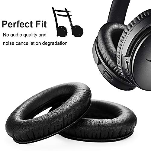 Almohadillas Auriculares Bose,TesRank Reemplazo Almohadilla Repuesto Cojínes Oído Espuma Almohadilla para Bose QuietComfort QC 2 15 25 35 AE2 AE2i AE2w SoundTrue SoundLink II Around-Ear - Negro