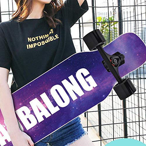 Alomejor Skateboard Truck Combo Set -2pcs Skateboard Truck + 4pcs Skate Wheel + 2pcs Riser Pad Cojinete + 8 Longboard Pernos + 8 Patineta Tuerca(Black Shaft Black Wheel)