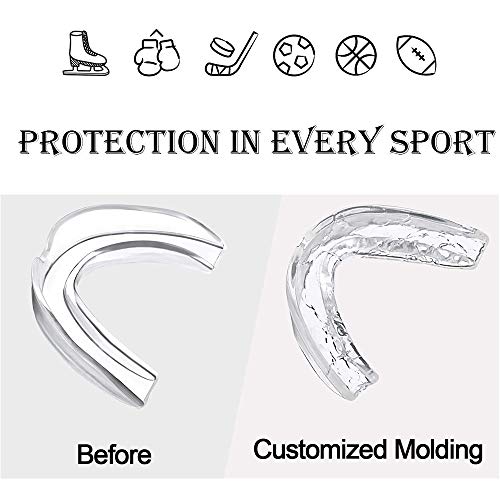 Amacoam Protector Bucal Boxeo Férula de Descarga Dental Transparente 5 Piezas Protector Bucal Sports Adulto para Deportes de Contacto Rugby MMA Football Karate Taekwondo Judo Sanda Hockey