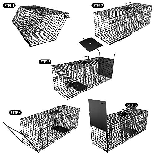 Amagabeli Garden Home Trampa Viva 78x26x29cm Trampa para Animales como una Gran Trampa de Marta Trampa para Gatos Trampa para Zorros Trampa para Ratas con trampilla