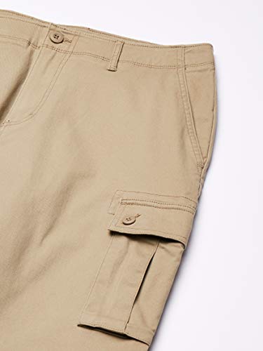 Amazon Essentials – Pantalones cargo elásticos de corte entallado para hombre, Caqui, 36W x 30L