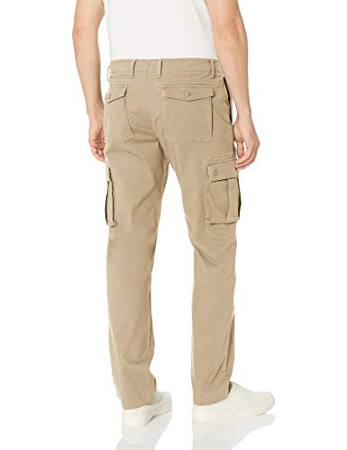 Amazon Essentials – Pantalones cargo elásticos de corte entallado para hombre, Caqui, 36W x 30L