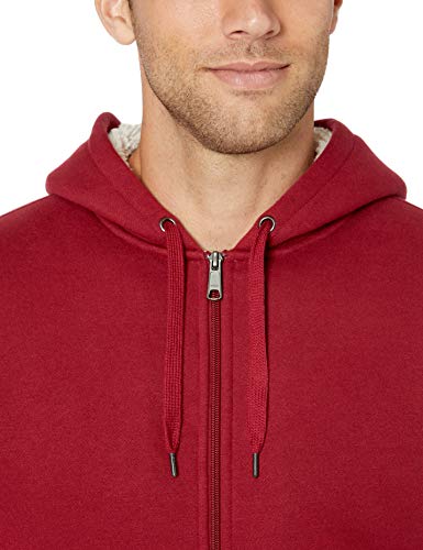 Amazon Essentials Sherpa Lined Full-Zip Hooded Fleece Sweatshirt Fashion-Sweatshirts, Rojo, US S (EU S)