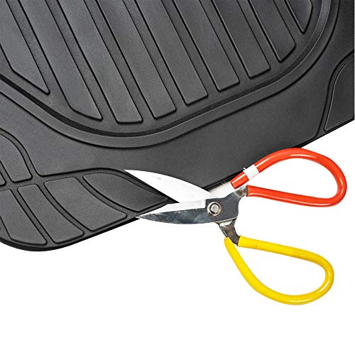 AmazonBasics - Alfombrilla de goma ultrarresistente para coches, todocaminos y camiones hecha para todas las estaciones, negra (3 unidades)