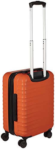 AmazonBasics - Maleta de viaje rígida giratori- 55 cm, Tamaño de cabina, Naranja fuerte