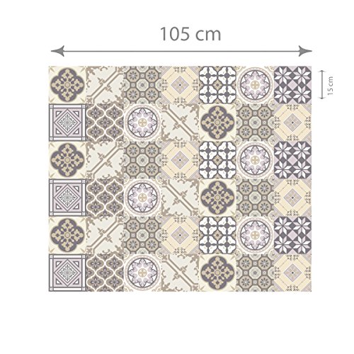 Ambiance-Live Pegatinas Adhesivas de Azulejos, Multicolor, 6 bandes de 15x105 cm