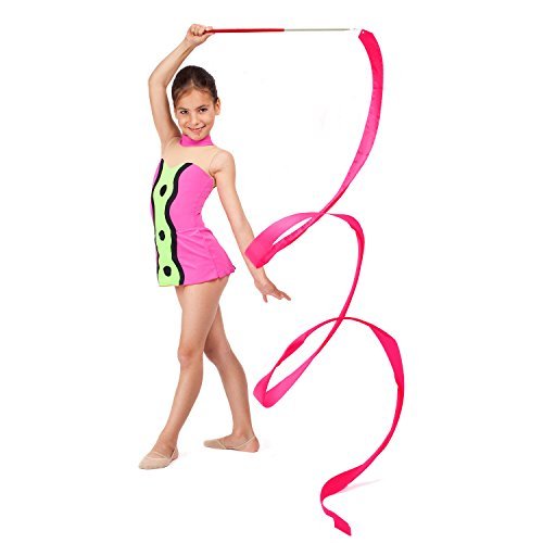 Amison Cintas de Baile Serpentinas Gimnasia rítmica Cintas Varitas Varillas para niños Arte Bailes, Bastón girando, 12 Piezas