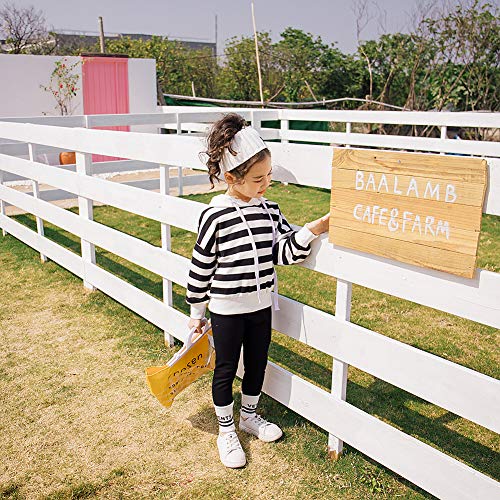 amropi Niña Raya Deportivos Conjunto de Ropa Chaqueta Sudadera Tops y Trotar Pantalones 2 Piezas Trajes por 4-15 años(Blanco Negro,10-13 años)