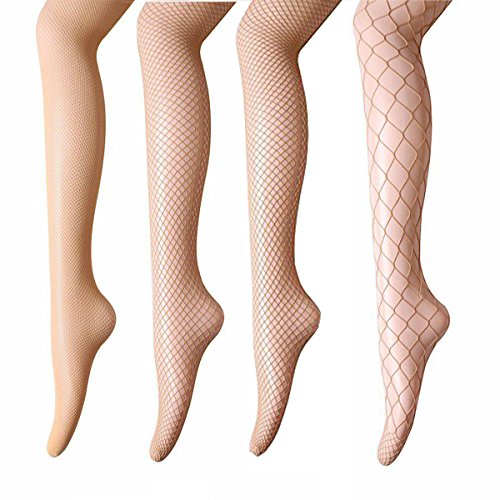 ANDIBEIQI 4 Pares Medias de Rejilla de Red Calcetines de Rejilla para Mujer Fishnet Tights Talla única