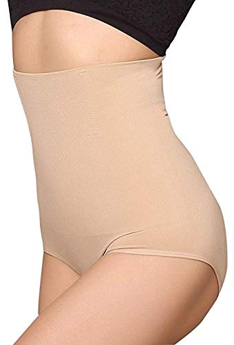 ANGOOL Cintura Alta Braguitas Moldeadora Fajas Reductoras Efecto Vientre Plano para Body Shaper para Mujer (Beige, M)