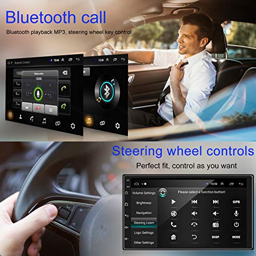 ANKEWAY Android 9.1 Radio de Coche 2 DIN Car Stereo 7 Pulgadas 1080P HD Pantalla Táctil+Llamadas Manos Libres Bluetooth+WiFi+Navegación GPS+Cámara de Visión Trasera+USB Doble+Reproductor de Internet