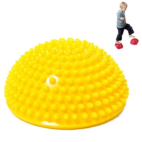 Antideslizante Yoga Masaje De Pies De Bola Media Bola 16cm / 6.5inch Masaje Colchoneta De Ejercicio Equilibrio Vainas De Punta Puntos para La Gimnasia De Pilates para Niños Adultos (Amarillo)