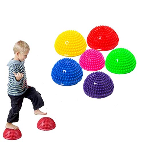 Antideslizante Yoga Masaje De Pies De Bola Media Bola 16cm / 6.5inch Masaje Colchoneta De Ejercicio Equilibrio Vainas De Punta Puntos para La Gimnasia De Pilates para Niños Adultos (Amarillo)