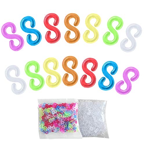 Anyasen 400 Piezas Loom Bands Gancho Telar S Clips S-Clips Compatibles con Conexión Pulseras de la Joyería Que Hace la Herramienta Telar Band