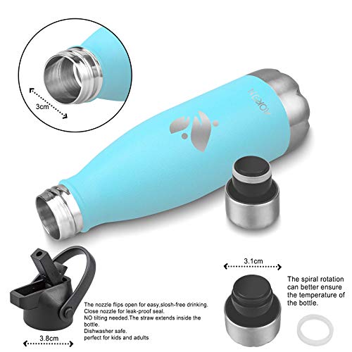 AORIN de Doble Pared con Aislamiento de Botella de Agua de Acero Inoxidable. Proceso de Recubrimiento en Polvo, no es fácil de desprenderse, Resistencia al Rayado, fácil de Limpiar.