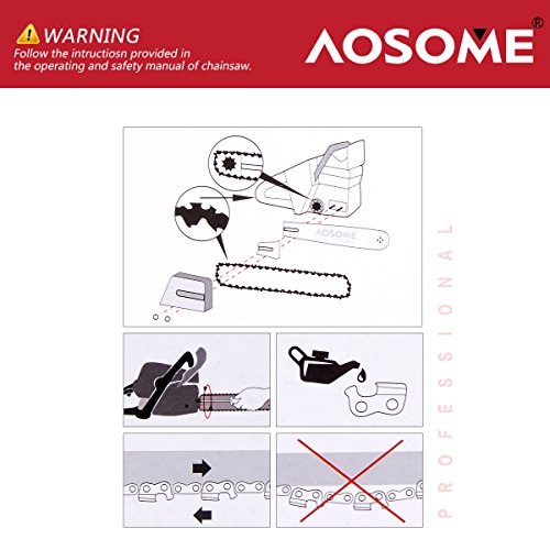 AOSOME 0,325 Cadena para Motosierra - 18 Pulgadas 72 Eslabones - para 45cm Espadas Motosierras Gasolina