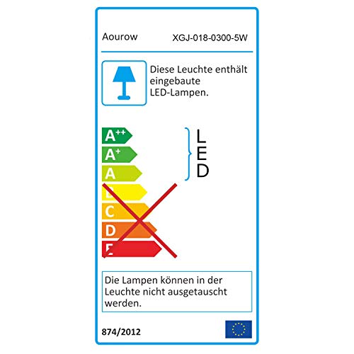 Aourow Lámpara de Espejo Baño LED 5W 230V 500lm,a Prueba de Agua IP44 30cm,3 en 1,Fije en el Espejo +en el Gabinete+en la Pared,Luz Blanca Neutra 4000K,Contra Niebla Acero Inoxidable,300x105x40mm