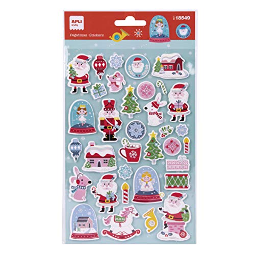 APLI Kids 18549 - Pegatinas Goma EVA Navidad Bolas de nieve 1 hoja