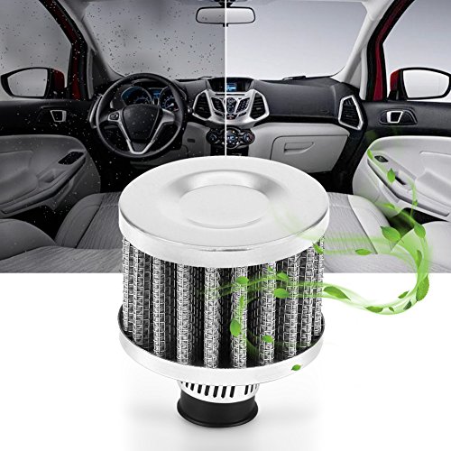 Aramox Filtro de Admisión de Aire para Automóviles de Uso General, Automóvil con Entrada de Aire de 13 mm Filtro de Aire Filtro de Aire Universal(Silver)