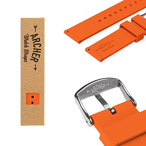 Archer Watch Straps - Correas Reloj Silicona de Liberación Rápida para Hombre y Mujer (Naranja Portland, 22mm)