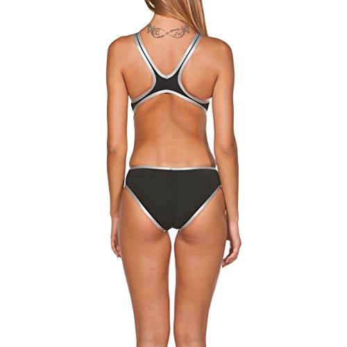 Arena W Piece Bañador Deportivo Mujer One Biglogo, Black-Silver, 38