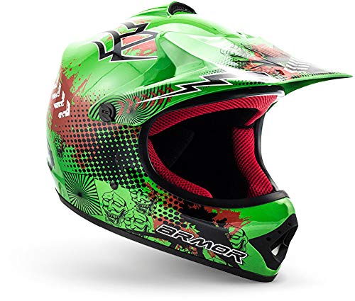 ARMOR Helmets AKC-49 Casco Moto-Cross, DOT certificado, Bolsa de transporte, L (57-58cm), Verde