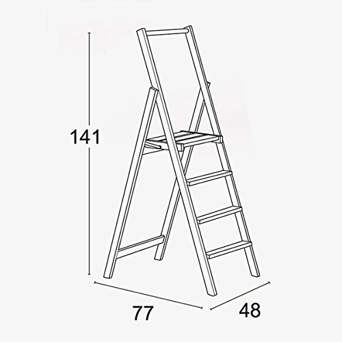 Arredamenti Italia Escalera 4 peldaños KIMORA, madera - Plegable - Color: madera de cerezo"Ar-It il cuore del legno"
