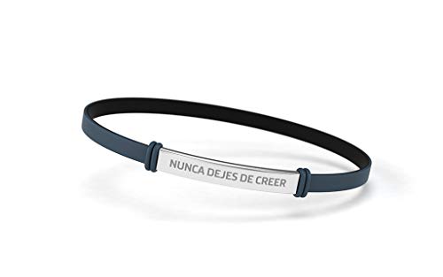 Atlético de Madrid Pulsera Fashion Azul Grisáceo Junior para Mujer y Niño | Pulsera de Silicona y Acero Inoxidable | Apoya Producto Oficial Colchonero | ATM